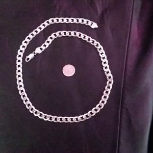 22 inch curb link chain 925 italy 54+ grams
